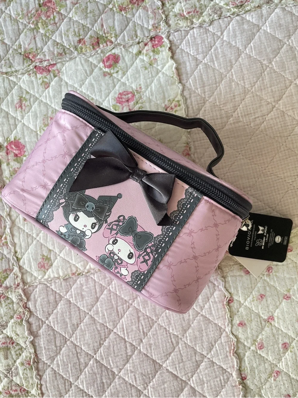 Sanrio Pink Kuromi & My Melody Bow Cosmetic Case